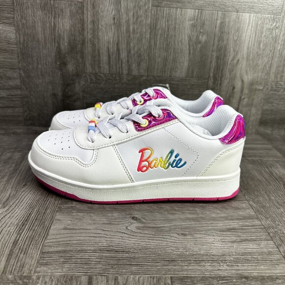 Barbie Kid size 3 White Multicolored Shoes - Picture 5 of 8